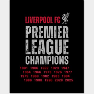 Liverpool Premier League Champions 2025 Posters and Art